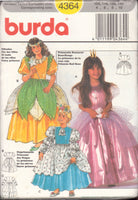 Burda 4364 Girl's Fantasy Elven, Snow and Red Rose Princess Fancy Dress Costumes, Uncut, Factory Folded, Sewing Pattern Size 4-10