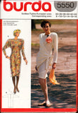 Burda 5550 Long Sleeved, Draped Wrap Dress or Dress with Over-Wrap Hemline, Uncut, Factory Folded, Sewing Pattern Multi Size 8-18