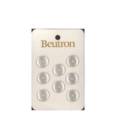 Vintage Beutron approx. 0.5" (12 mm) Carded White Pearlescent Raised Edge 2-Hole Buttons Eight Pieces (B56, 57)