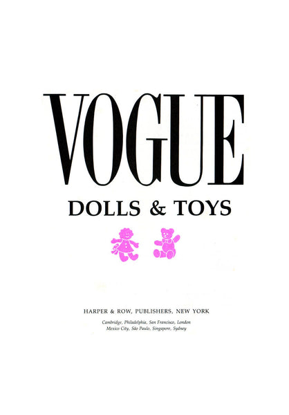 Vogue Dolls & Toys by Susannah Pfeffer, Hard Cover Book (dust cover missing) Patterns, Detailed Instructions, Colour Photos, 208 pages