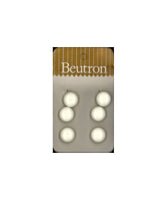 Vintage Beutron approx. 0.4" (11 mm) Carded White Dome Shank Buttons Six Pieces (B58)