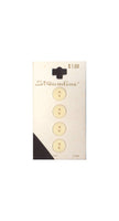 Streamline Chic 1/2" (12 mm) Carded Pale Yellow Two-Hole Shirt Buttons, (B106) Made in Holland, Four on Card