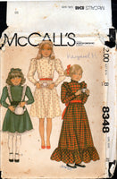 McCall's 8348 Long or Short Prarie Dress with Bodice Ruffles and Long Tapered Sleeves, Uncut, Factory Folded, Sewing Pattern Size 10