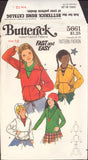 Butterick 5661 Girls' Fitted Top with Cowl Neckline and Blouson Jacket with Optional Hood, Uncut, Factory Folded, Sewing Pattern Size 12