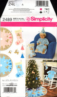 Simplicity 2489 Leslie Asch Christmas Themed Baby Buntin, Hat and Decorations, Uncut, Factory Folded, Sewing Pattern Size XS-L