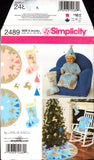 Simplicity 2489 Leslie Asch Christmas Themed Baby Buntin, Hat and Decorations, Uncut, Factory Folded, Sewing Pattern Size XS-L