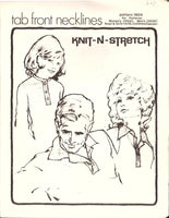 Knit-N-Stretch 180A Tab Front Necklines for Knit Tops Supplement, Uncut, Factory Folded Sewing Pattern Multi Size