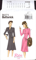 Butterick 6374 Dress with Shaped, Gathered Front, Sleeve and Neckline Variations, Uncut, Factory Folded Sewing Pattern Multi Size 6-14