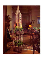 Vintage 70s Victorian Treasure Macrame Plant Hanger Pattern Instant Download PDF 2 pages