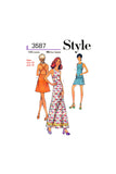 70s Sleeveless Dress in Two Lengths with Crossover Back Shoulder Straps, Bust 34 Waist 26.5 Hip 36, Style 3587, Sewing Pattern Reproduction