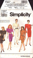 Simplicity 7367 Evening Dress in Two Lengths with or without Drape and Cummberbund, Uncut, Factory Folded, Sewing Pattern Size 10-18