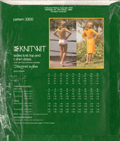 Knitwit 3300 Knit Top and T-Shirt Dress with Neckline and Sleeve Variations, Uncut, Factory Folded Sewing Pattern Multi Plus Size 6-22