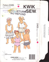 Kwik Sew 2405 Toddler's Underwear: Panties, Camisole, Slip and Ruffled Bloomers, Uncut, Factory Folded, Sewing Pattern Multi Size T1-T4