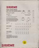 Knitwit 9400 Mens' Casual Pants, Pullover Top and Zip Front Jacket, U/C, F/Folded, Sewing Pattern Multi Size Chest 34-46 Waist 28-42