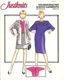 Justknits 96150 Dolman or Magyar Sleeve Sweatshirt, Jacket, Top or Dress, Uncut, Factory Folded, Sewing Pattern Multi Size 8-22