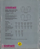 Knitwit 9250 Mens', Womens' and Childrens' Long or Short Sleeve, Dropped Shoulder Top, Uncut, Factory Folded, Sewing Pattern Multi Sizes