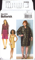 Butterick 6299 Lined Jacket with Sleeve Variations and Dress with Skirt Variations, Uncut, Factory Folded, Sewing Pattern Multi Size 8-16