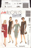 McCall's 2921 Semi-Fitted Dress with Sleeve Length Variations and Matching Bag, Uncut, Factory Folded, Sewing Pattern Size 8-12