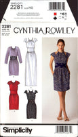 Simplicity 2281 Cynthia Rowley Evening Dress in Two Lengths with Sleeve Variations, Uncut, Factory Folded Sewing Pattern Multi Size 6-14