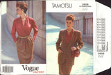 Vogue Career 2608 Tamotsu Lined, Below Hip Jacket, Blouse & Pleated, Tapered Skirt, Uncut, Factory Folded, Sewing Pattern Size 8-10-12