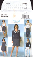 Butterick 6185 Separates: Jacket, Top or Dress with Double Collar, Skirt and Pants, Uncut, Factory Folded, Sewing Pattern Multi Size 6-14