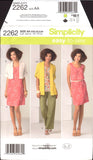 Simplicity 2262 Separates: Pullover Dress or Tunic, Pull On Pants, Knit Cardigan in Two Lengths, U/C, F/F Sewing Pattern Multi Size 4-16