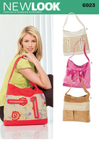 New Look 6923 Shoulder Bags with Style Variations, Uncut Factory Folded Sewing Pattern One Size