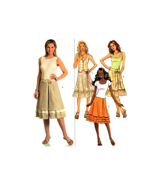 Butterick 4798 Lined Skirts with Ruffle Variations, Uncut, Factory Folded Sewing Pattern Size 6-12