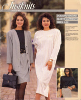 Justknits 96150 Dolman or Magyar Sleeve Sweatshirt, Jacket, Top or Dress, Uncut, Factory Folded, Sewing Pattern Multi Size 8-22