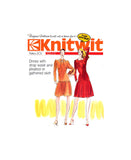 Knitwit 303 Retro Drop Waist Dress with Pleated or Gathered Skirt & Neckline Variations, U/C, F/Folded, Sewing Pattern Multi Size 6-22