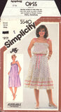 Simplicity 5540 Sundress or Tent Dress with Shoulder Tie and Optional Lower Ruffle Skirt, U/C, Factory Folded Sewing Pattern Size 10-12