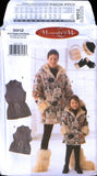 Vogue 9912 Mommy & Me Hooded Lined Jacket, Vest, Hat, Gloves and Muff, Uncut, Factory Folded Sewing Pattern Sizing for Mum and Daughter