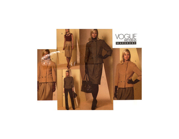 Vogue 1141 Plus Size Lined Jacket, Top, Bias Skirt and Pants, Uncut, Factory Folded Sewing Pattern Size 14-20