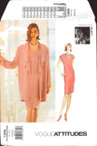 Vogue Attitudes 1305 Tom and Linda Platt Draped Collar Jacket & Dress with Cap Sleeves, Uncut, Factory Folded, Sewing Pattern Size 8-12