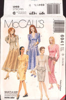 McCall's 6941 Mother of the Bride, Special Occasion, Semi-Fitted Top and Flared or Straight Skirt, U/C, F/F, Sewing Pattern Size 12-16