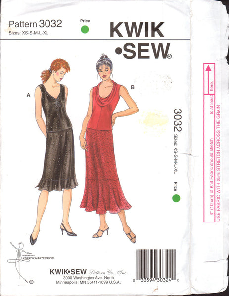 OUT OF PRINT - Pattern - Kwik Sew - Plus sizes - Swimsuits, Skirt