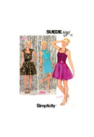 Simplicity 1497 Suede Says Party Dresses with Bodice and Skirt Variations, Uncut, Factory Folded Sewing Pattern Size 4-12