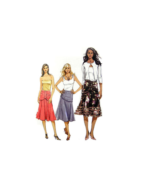 Vogue 8200 Flared Skirt with Attached Drape Variation at Waist, Uncut, Factory Folded Sewing Pattern Size 6-10