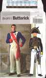 Butterick 4891 Men's Napoleon Style Costume 18th Century Military Regalia, Uncut, Factory Folded, Sewing Pattern Plus Size XLG-XXXL