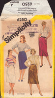 Simplicity 6250 Slim Fit Skirts in Two Lengths with Optional Belt Carriers, Uncut, Factory Folded Sewing Pattern Size 14