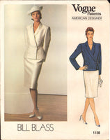 Vogue American Designer 1158 Bill Blass Mother of the Bride, Formal, Semi-Fitted Jacket and Straight Skirt, Sewing Pattern Size 12