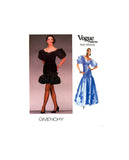 Vogue Paris Original 1993 Givenchy Evening, Formal, Prom Dress in with Flared or Straight Skirt in Two Lengths, Sewing Pattern Size 10