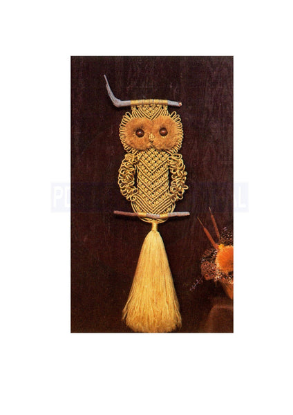 Vintage 70s Macrame "Pandora Owl" Pattern Instant Download PDF 2+5 pages