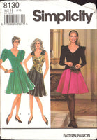 Simplicity 8130 Lined, Fit and Flare Dress with Sleeve Length Variations, Uncut, Factory Folded Sewing Pattern Size 6-10