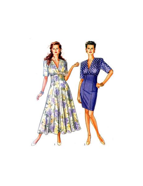 New Look 6701 High Waisted Dress with Long Flared or Short Straight Skirt, Uncut, Factory Folded, Sewing Pattern, Multi Size 8-18