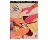 Patons 555 50s Glove and Beret Patterns for Women Instant Download PDF 20 pages