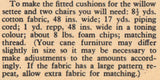 Instructions For Vintage 70s Comfortable Chair Cushions - Instant Download PDF 3 Pages