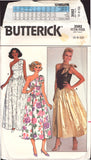 Butterick 3582 One Shoulder Evening Dress in Two Lengths, Uncut, Factory Folded Sewing Pattern Size 6-10 or 12-16