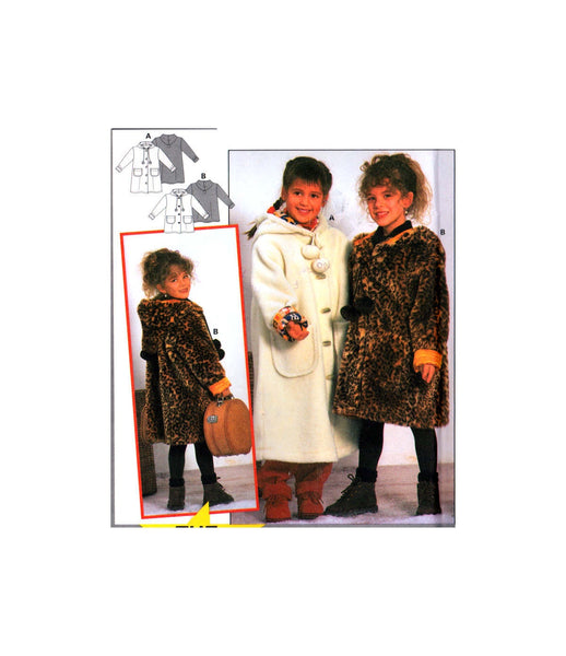 Burda 3432 Child's Loose Fitting Winter Coat with Hood, Uncut, Factory Folded Sewing Pattern Multi Size 18M to 6Y