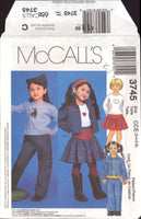 McCall's 3745 Child's Jacket, Top, Pants and Skirt, Uncut, Factory Folded Sewing Pattern Multi Size 3-6